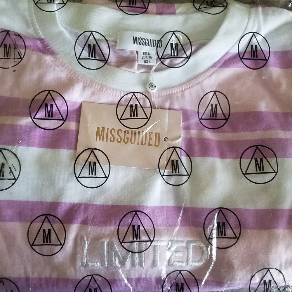 Lilac Stripe Oversized t-shirt Dress